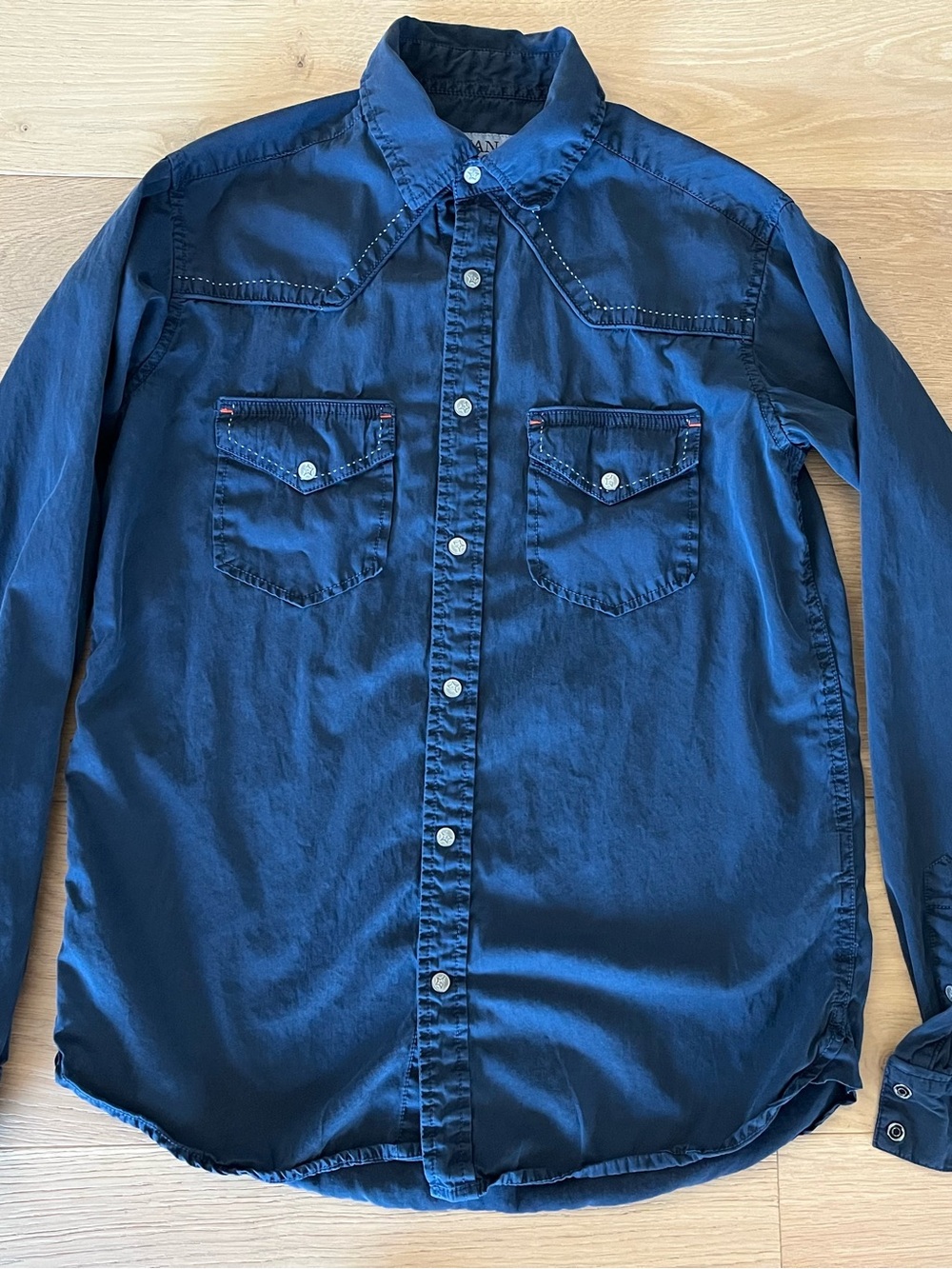 Men's Ryan Michael Navy Western Button-Down Shirt
